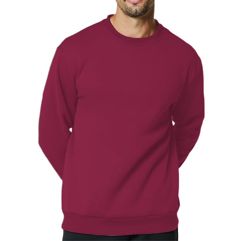 Mens Sweater Crewneck Waffle Pullover Sweater