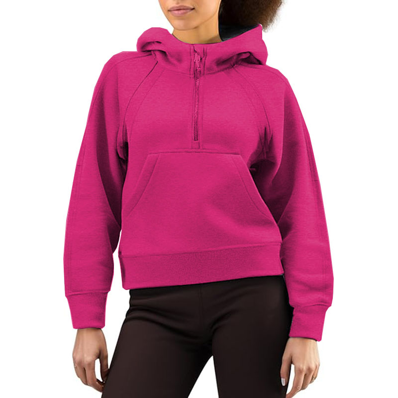 Women Quarter Zip Hoodies Long Sleeve Sweatshirt