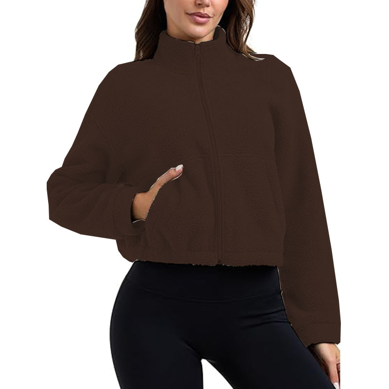 Women Zip Up Fleece Sherpa Jacket Coat