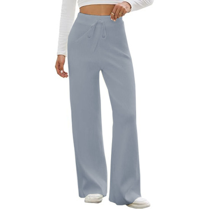 Women Fall Outfits Wide Leg Baggy Pants High-Waisted Drawstring Sweat Pants