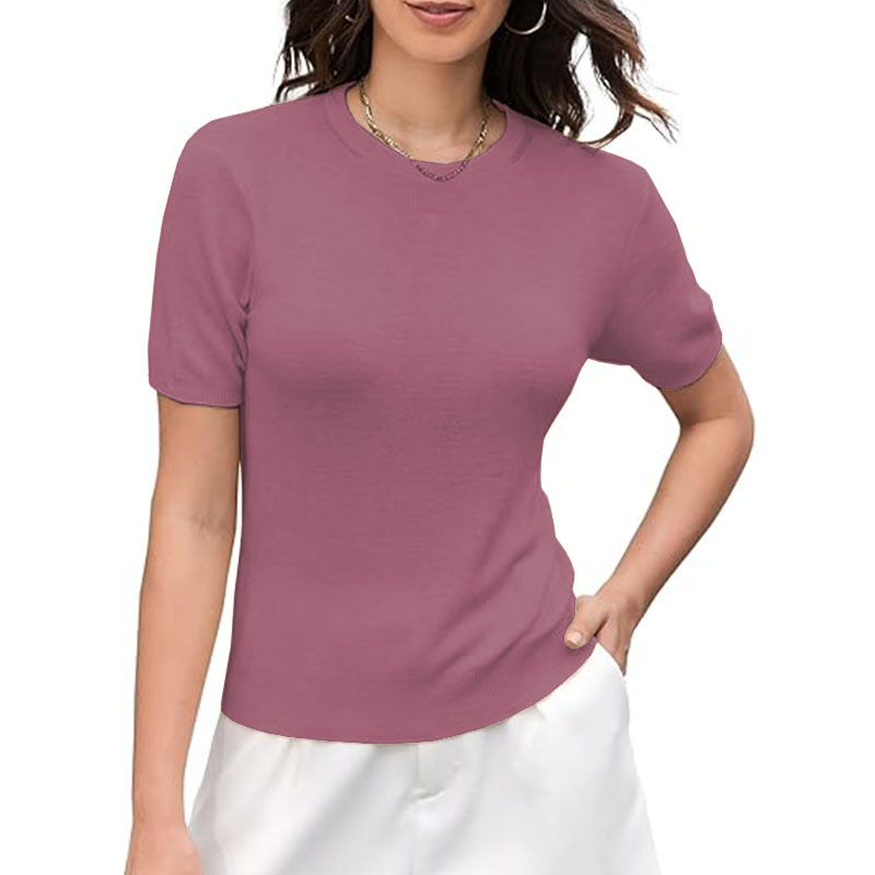 Women Cropped T Shirts Short Sleeve Casual Loose Summer Tee Tops