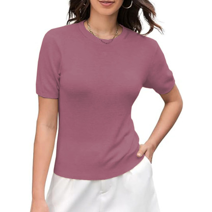 Women Cropped T Shirts Short Sleeve Casual Loose Summer Tee Tops