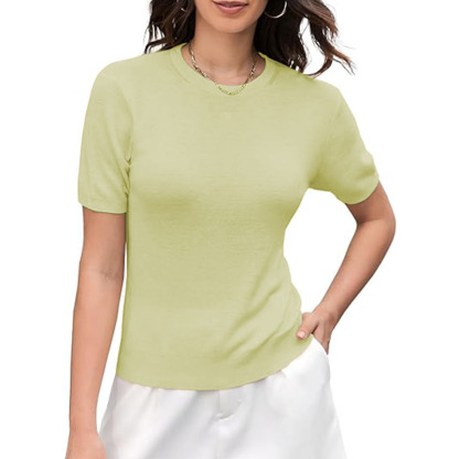 Women Cropped T Shirts Short Sleeve Casual Loose Summer Tee Tops