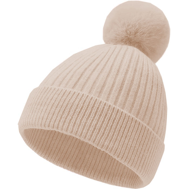 Classic Double Layer Knit Beanie Hat Warm Thick Acrylic Winter Hat