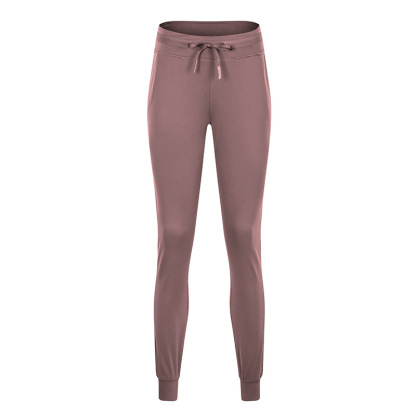 12 Colors Drawstring Pants Fitness Women Sweatpants with Two Side Pockets 4-Way Stretch Leggings Lady Stretchy Pants