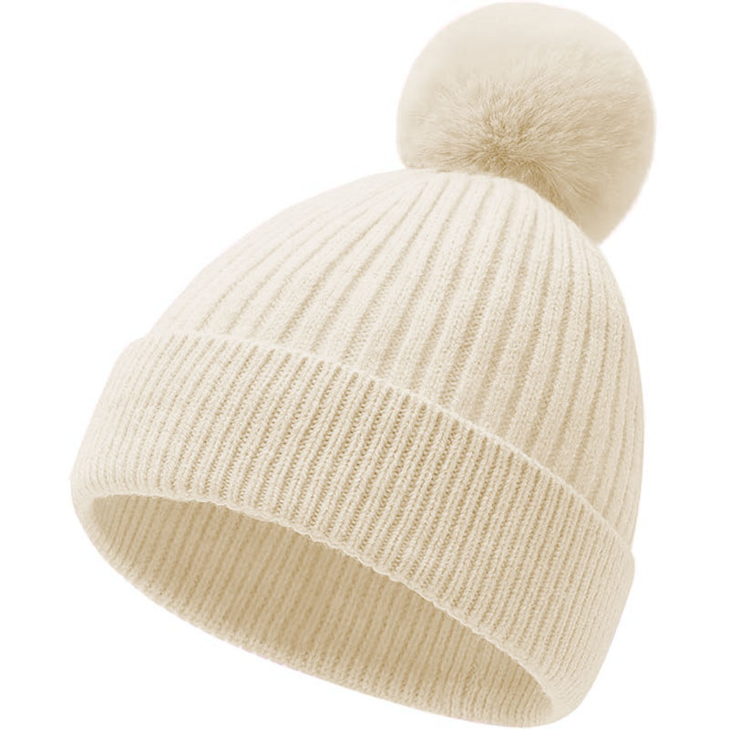 Classic Double Layer Knit Beanie Hat Warm Thick Acrylic Winter Hat