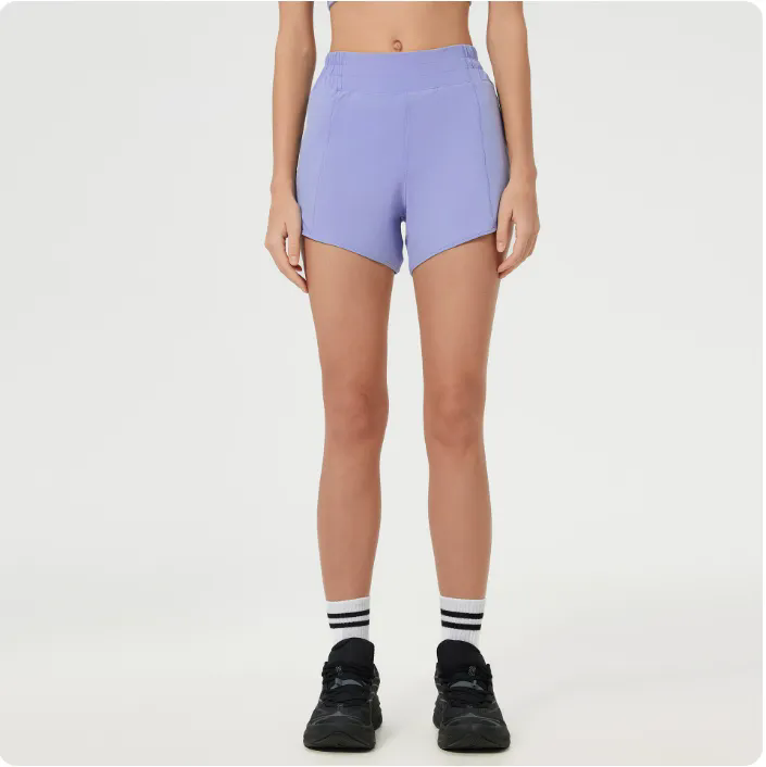 New Women Running High Waisted Pocket Sporty Workout Shorts