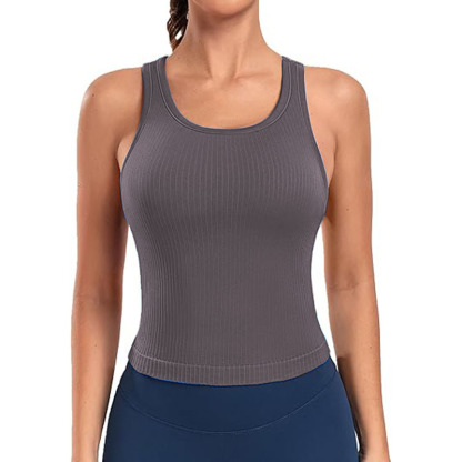 Women Sleeveless Full Length Ribbed Fitted 