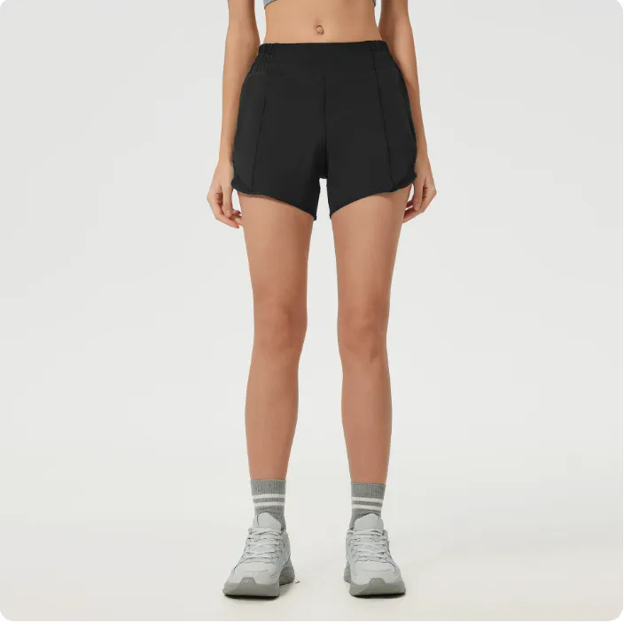 New Women Running High Waisted Pocket Sporty Workout Shorts
