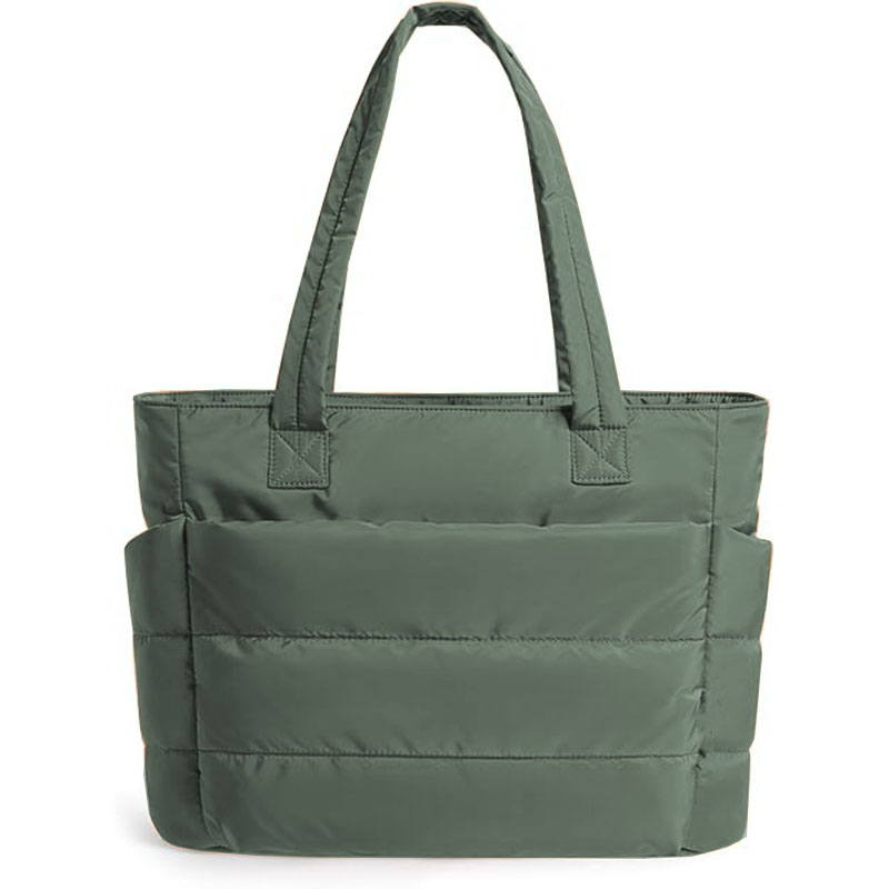 Lightweight Puffy Tote Bag with Compartm
