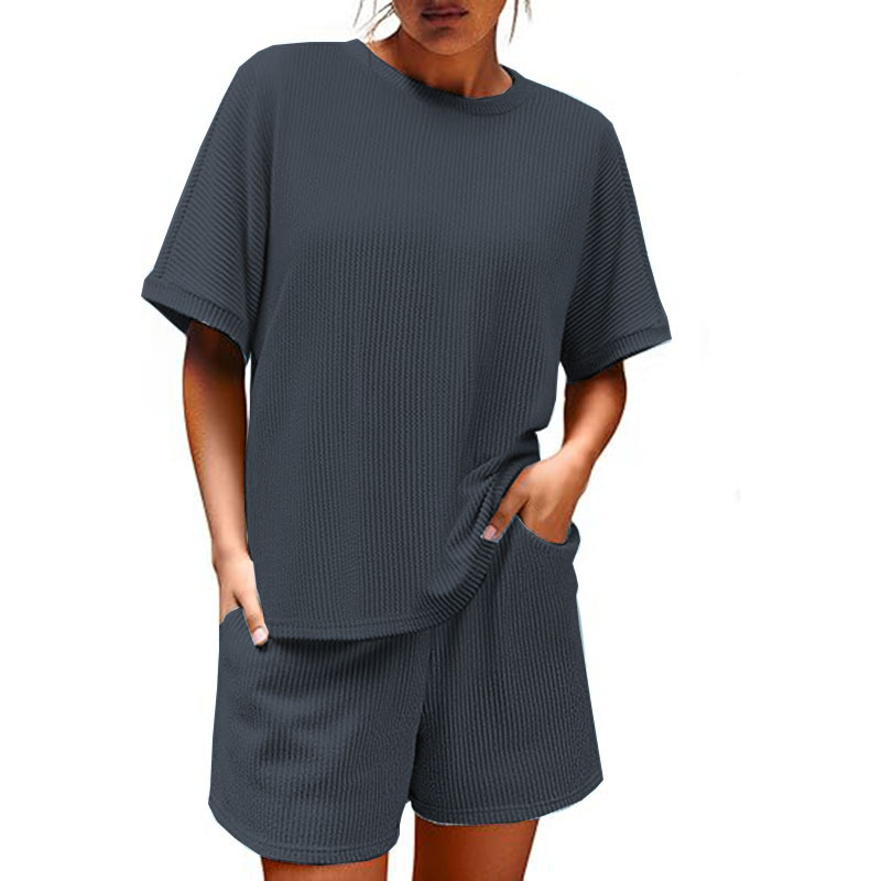 2025 Women Short Sleeve and High Waist Shorts Lounge Sets
