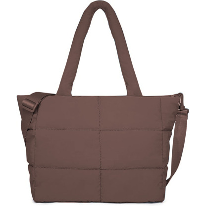 Lightweight Puffy Tote Bag with Compartm