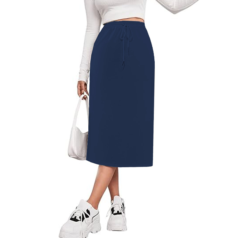 Women High Elastic Waist Pleated Chiffon Skirt