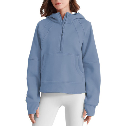 Women Up Cropped Sweatshirts Jackets Casual Comfy Gym Tops