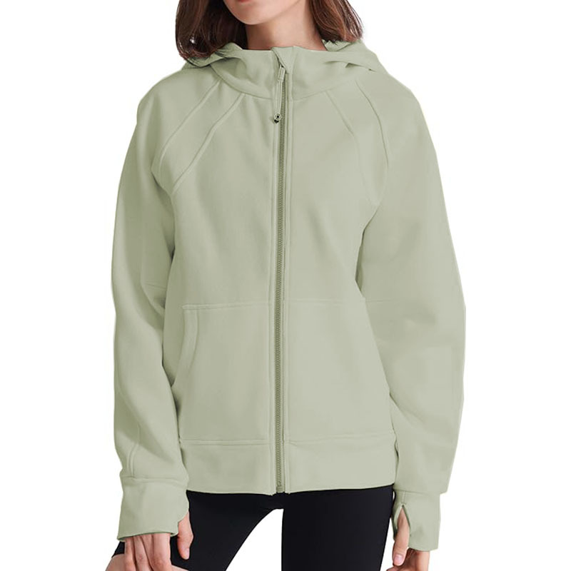 Women Full Zip Up Cropped Sweatshirts Jackets Casual Comfy Gym Tops