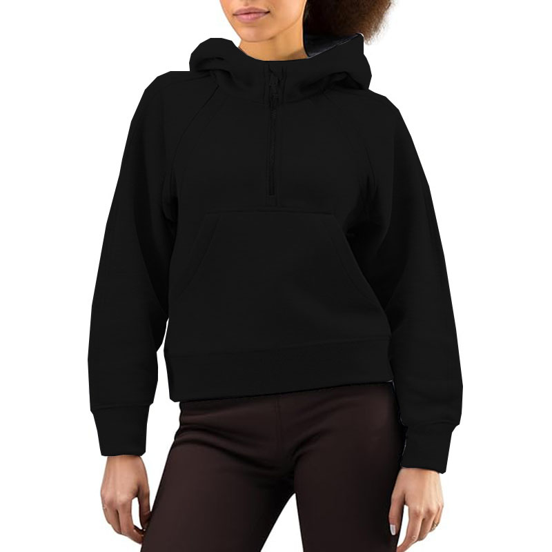 Women Quarter Zip Hoodies Long Sleeve Sweatshirt