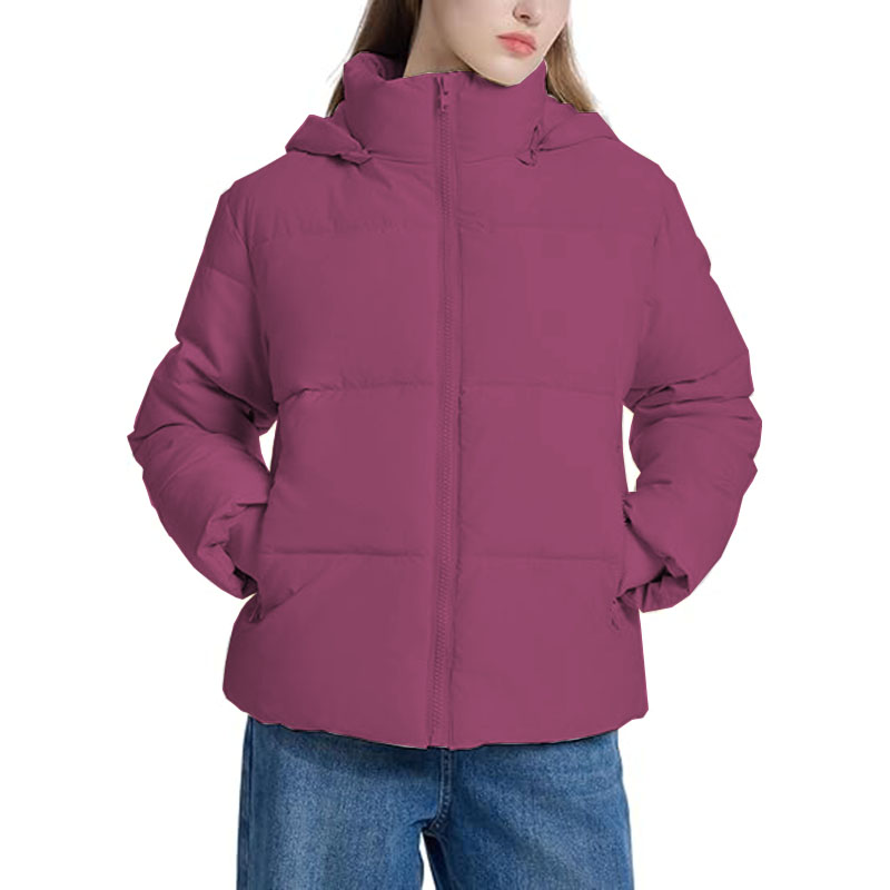 Womens Cropped Puffer Jacket Warm Winter Quilted Jacket