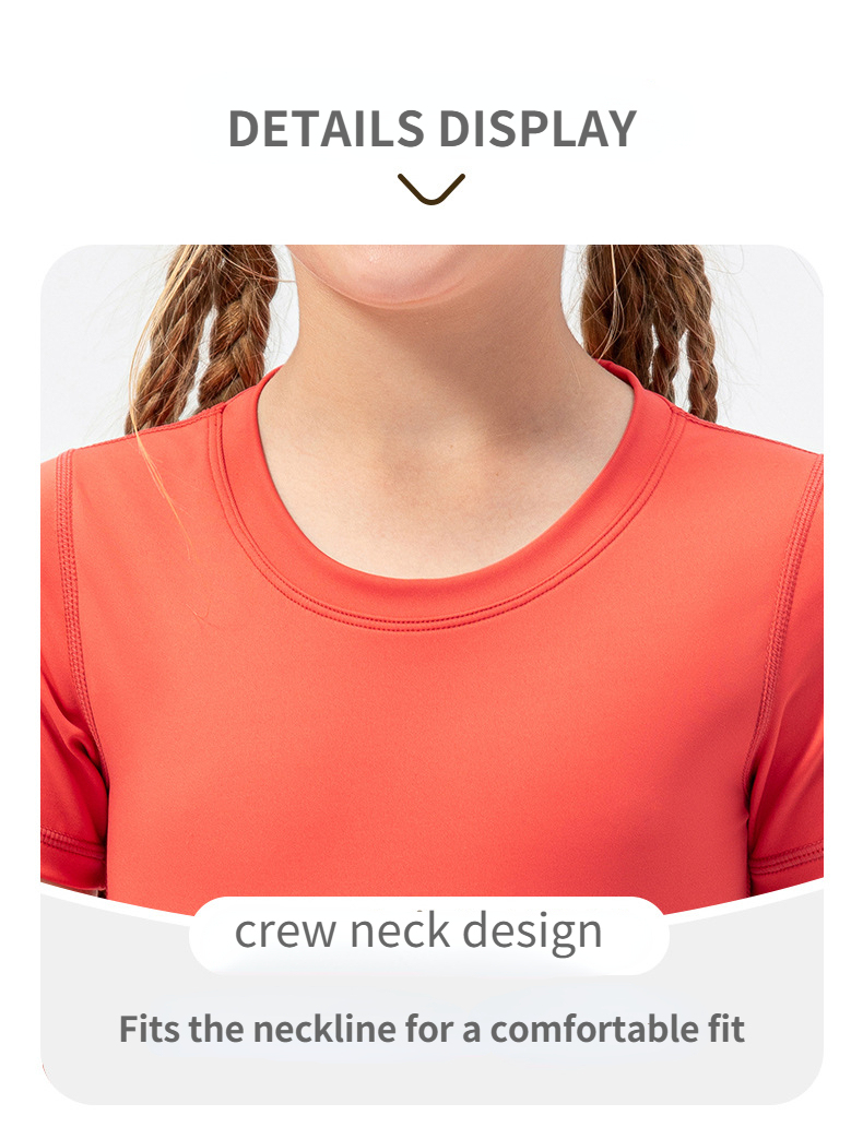 NWT Girls Kid Cute Quick Dry Breathable Stretch Short Sleeve Kids Clothing Children Yoga Sports Dance Tank Top Shirts