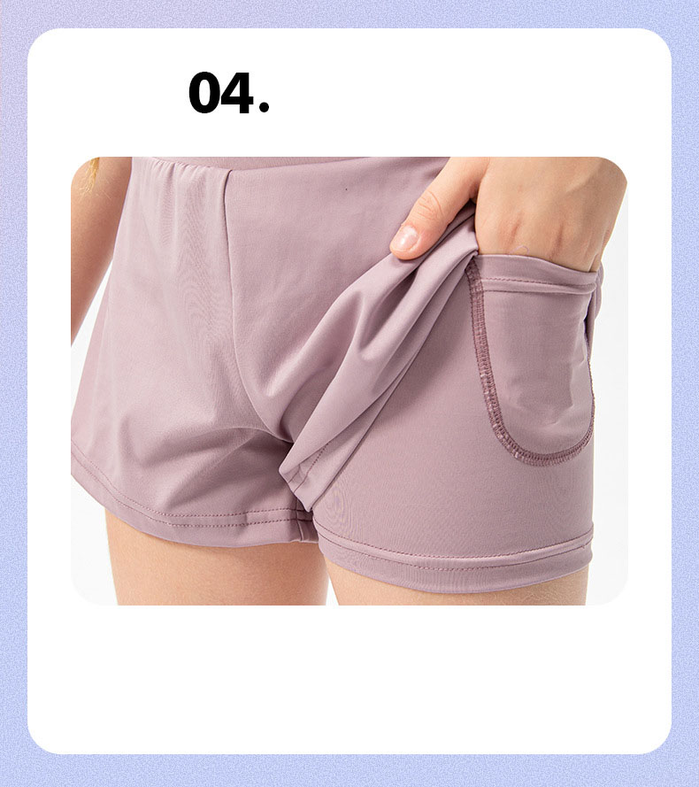 NWT Kid Girls Skirt Stretch Short Sports Tennis Short Liner Breathable Children Short 