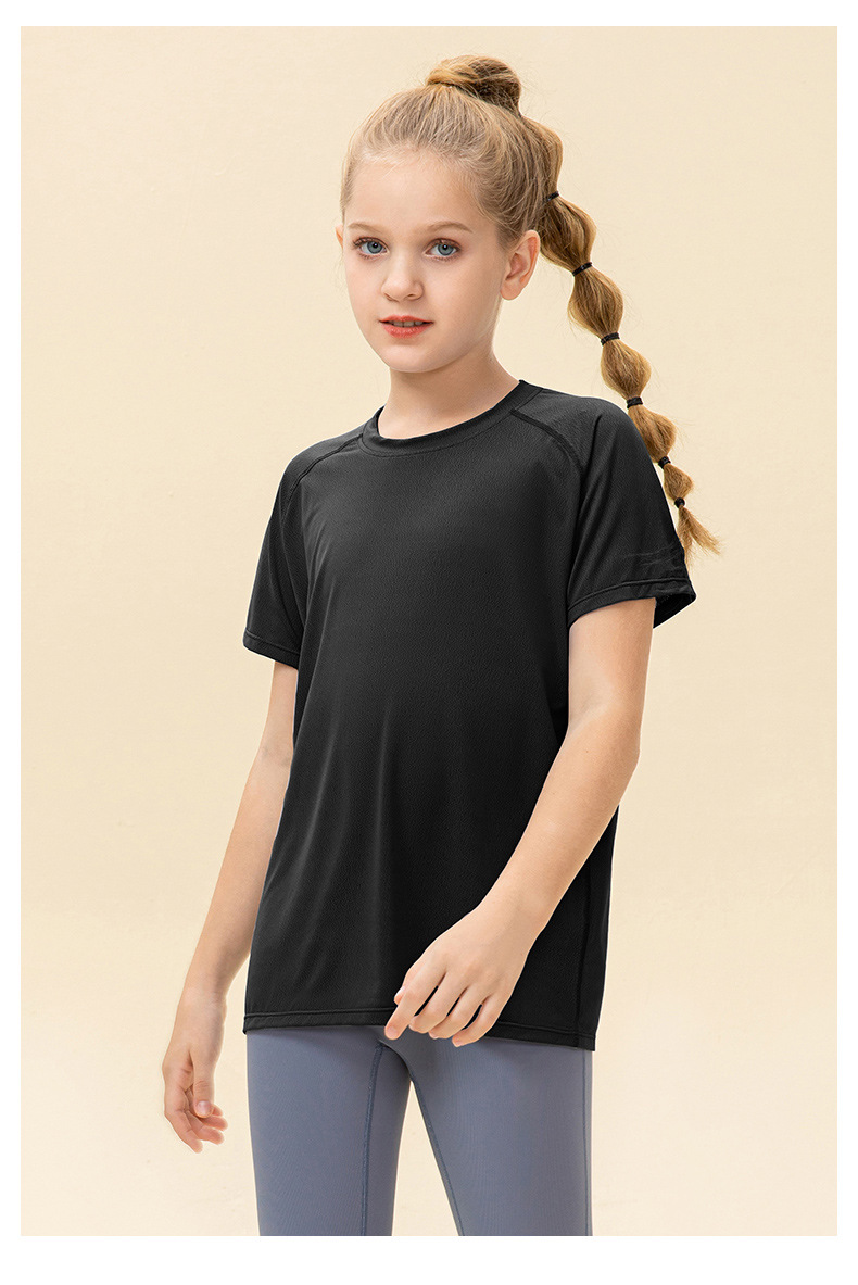 NWT Girls Kid Cute Shirt Quick Dry Breathable Stretch Short Sleeve Kids Clothing Children Yoga Sports Dance Tank Top Shirts