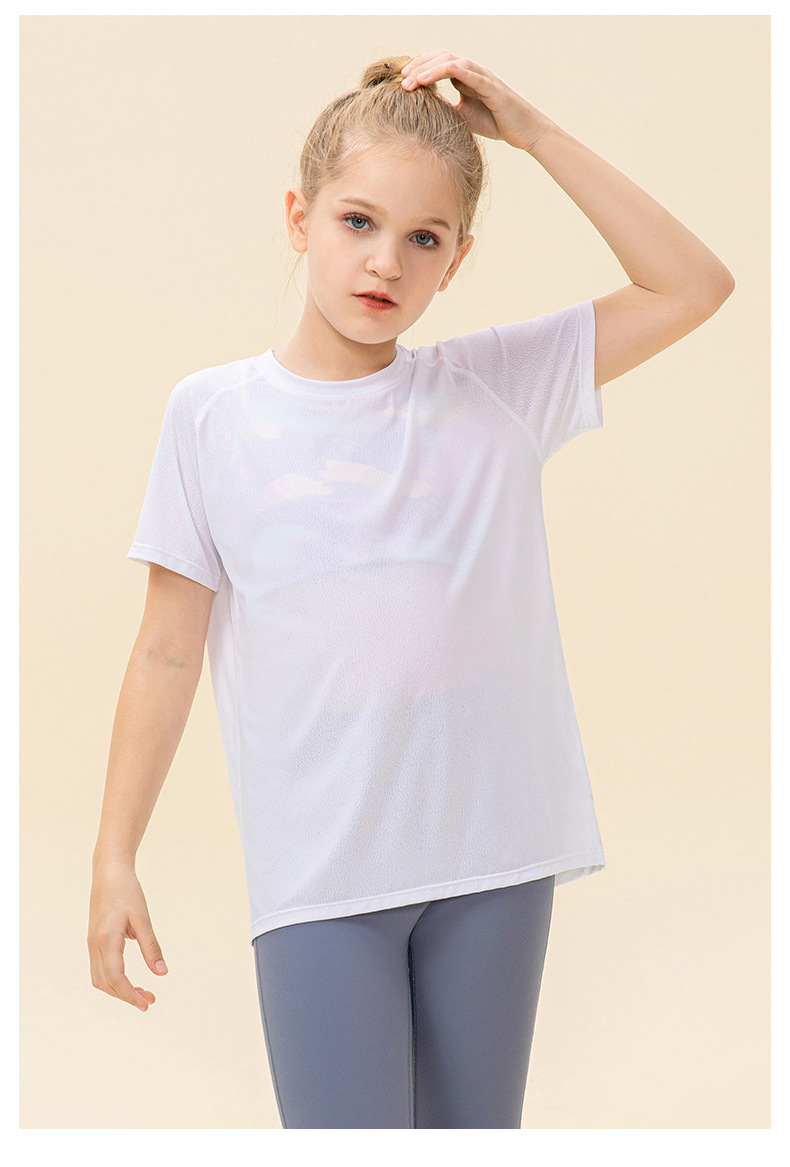 NWT Girls Kid Cute Shirt Quick Dry Breathable Stretch Short Sleeve Kids Clothing Children Yoga Sports Dance Tank Top Shirts