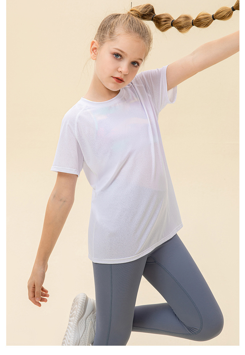 NWT Girls Kid Cute Shirt Quick Dry Breathable Stretch Short Sleeve Kids Clothing Children Yoga Sports Dance Tank Top Shirts