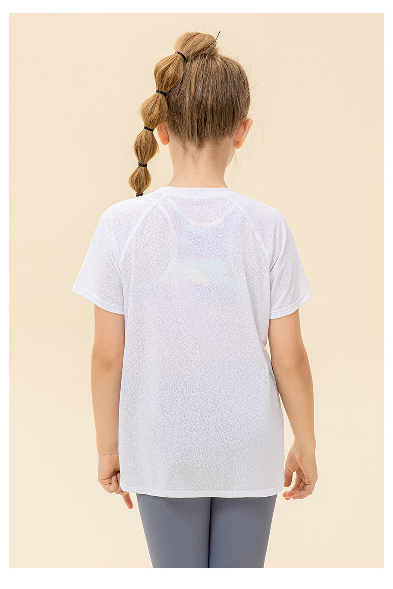 NWT Girls Kid Cute Shirt Quick Dry Breathable Stretch Short Sleeve Kids Clothing Children Yoga Sports Dance Tank Top Shirts