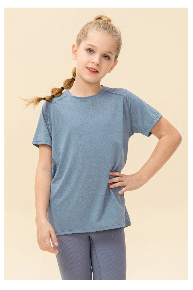 NWT Girls Kid Cute Shirt Quick Dry Breathable Stretch Short Sleeve Kids Clothing Children Yoga Sports Dance Tank Top Shirts
