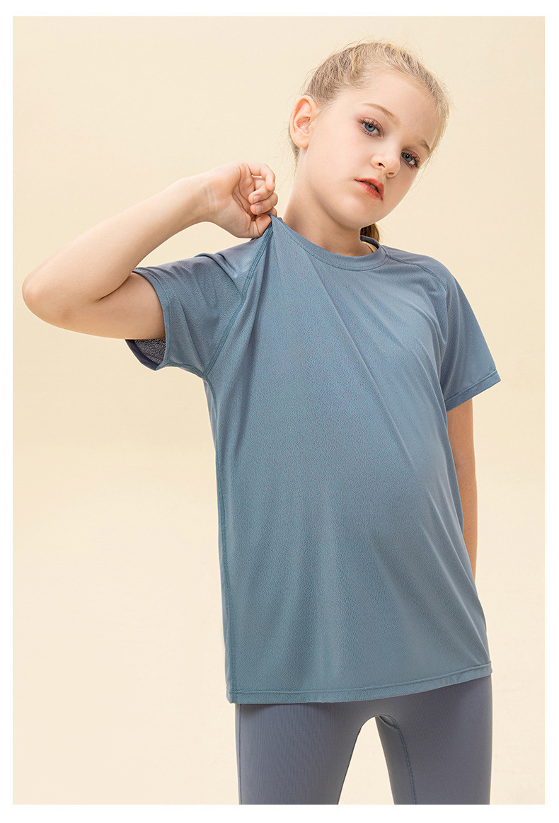 NWT Girls Kid Cute Shirt Quick Dry Breathable Stretch Short Sleeve Kids Clothing Children Yoga Sports Dance Tank Top Shirts