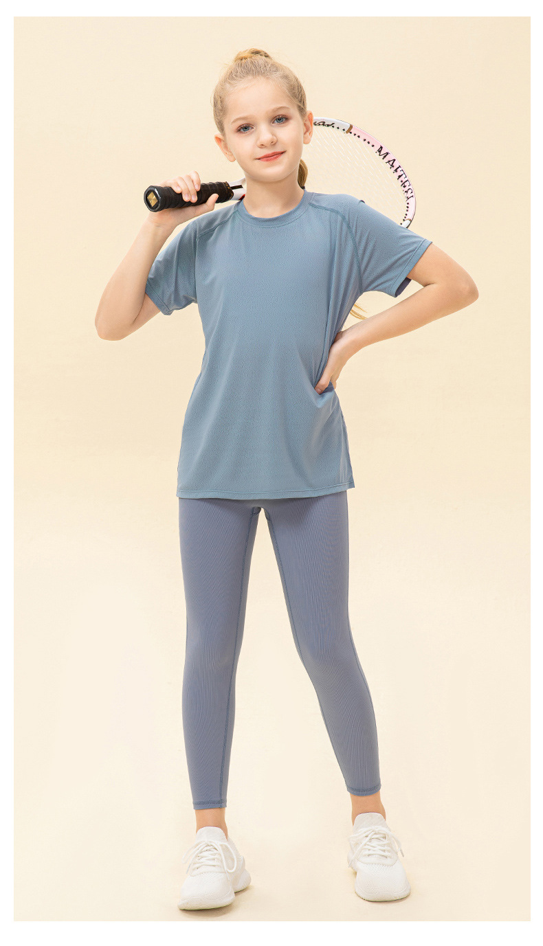 NWT Girls Kid Cute Shirt Quick Dry Breathable Stretch Short Sleeve Kids Clothing Children Yoga Sports Dance Tank Top Shirts