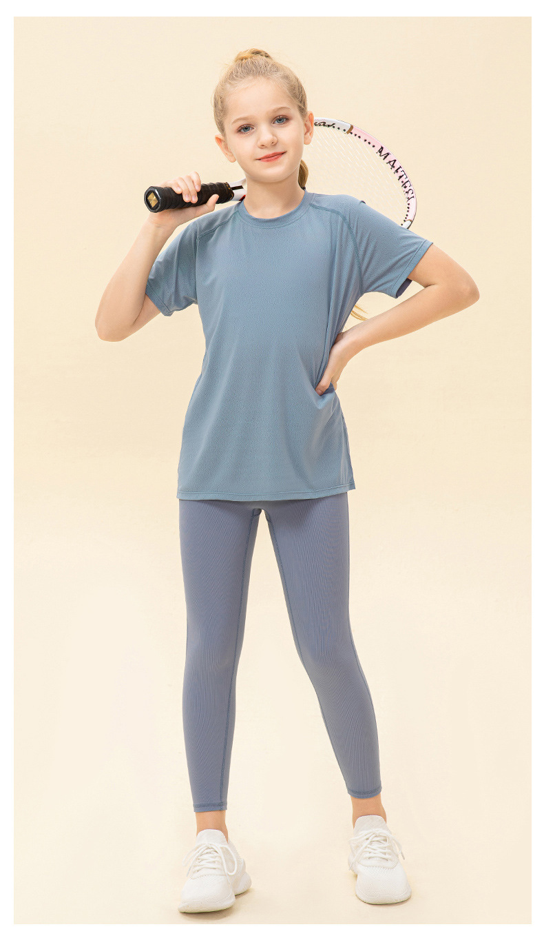 NWT Girls Kid Cute Shirt Quick Dry Breathable Stretch Short Sleeve Kids Clothing Children Yoga Sports Dance Tank Top Shirts