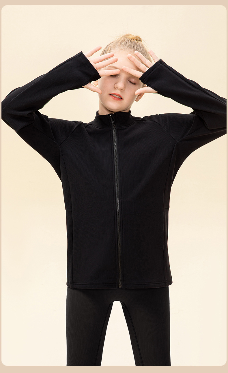 NWT 2 pcs Girls Kid Winter Fleece Jacket Breathable Stretch Top Thick & Dance Tight Kids Pant Children Yoga Sports Sets