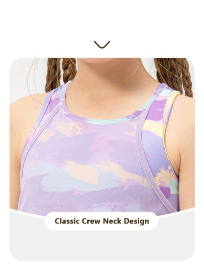 NWT 2 Pcs per set Girls Kid Cute Mesh Top Quick Dry Breathable Stretch Vest Kids Tank Top Children Yoga Shorts Dance Shorts