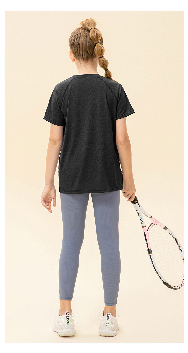 NWT Girls Kid Cute Shirt Quick Dry Breathable Stretch Short Sleeve Kids Clothing Children Yoga Sports Dance Tank Top Shirts