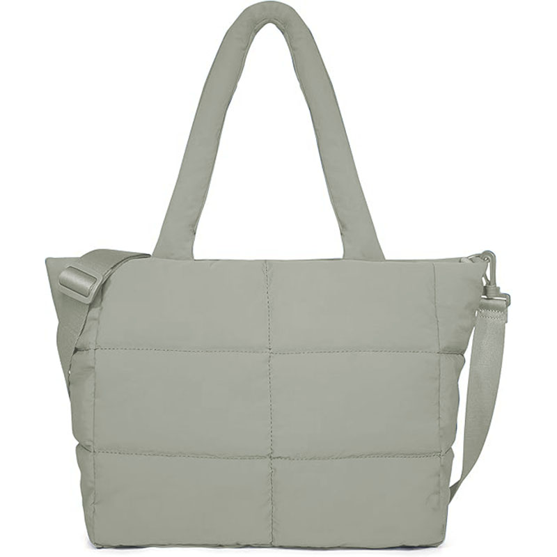Lightweight Puffy Tote Bag with Compartm