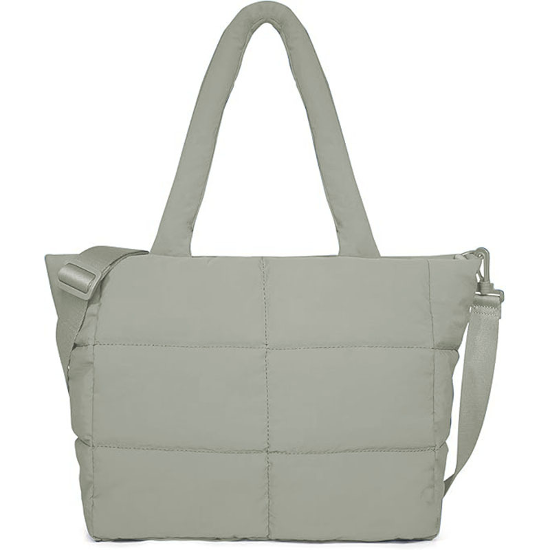 Lightweight Puffy Tote Bag with Compartm
