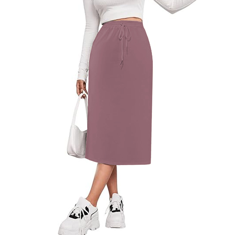 Women High Elastic Waist Pleated Chiffon Skirt