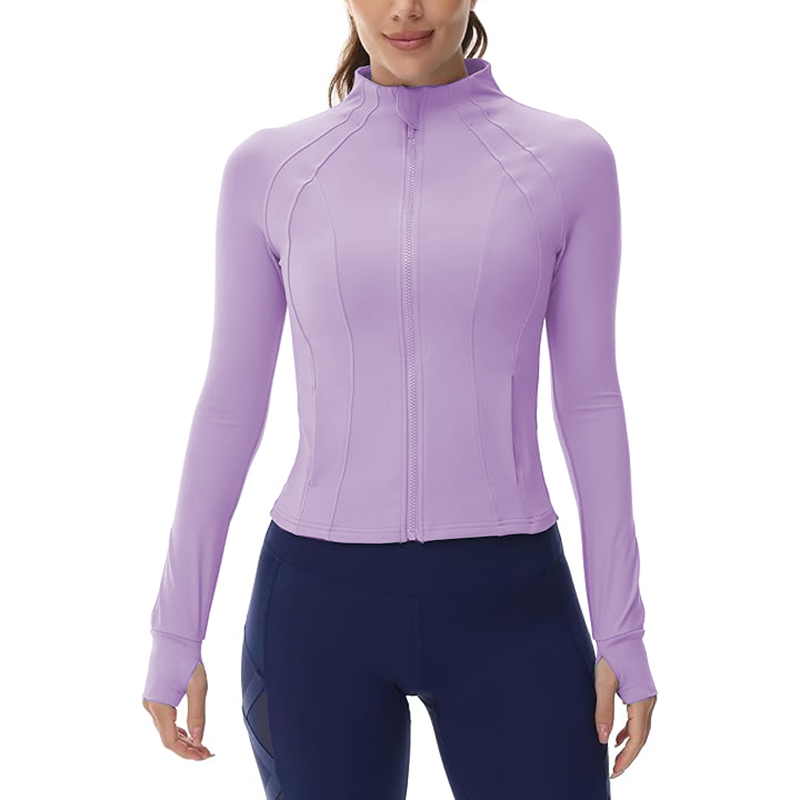 Women Lightweight Workout Jacket Fit Full Zip Athletic Jackets with Pockets