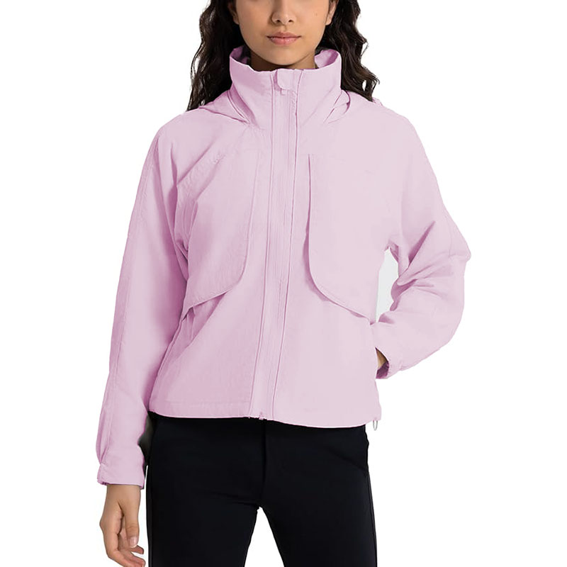 Women Waterproof Lightweight Windbreaker Jacket