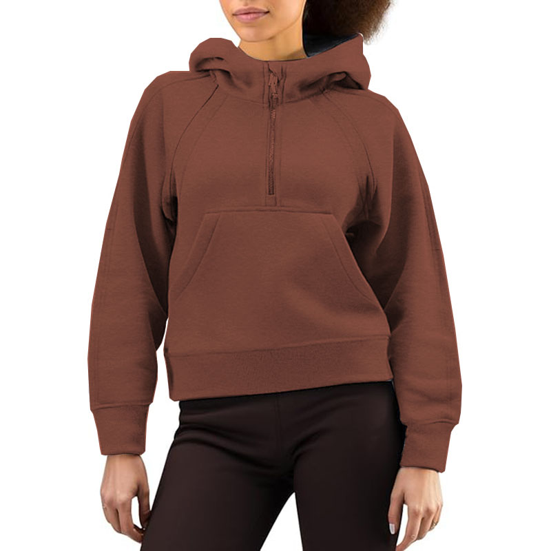 Women Quarter Zip Hoodies Long Sleeve Sweatshirt