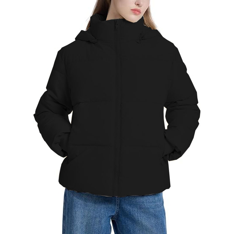Womens Cropped Puffer Jacket Warm Winter Quilted Jacket