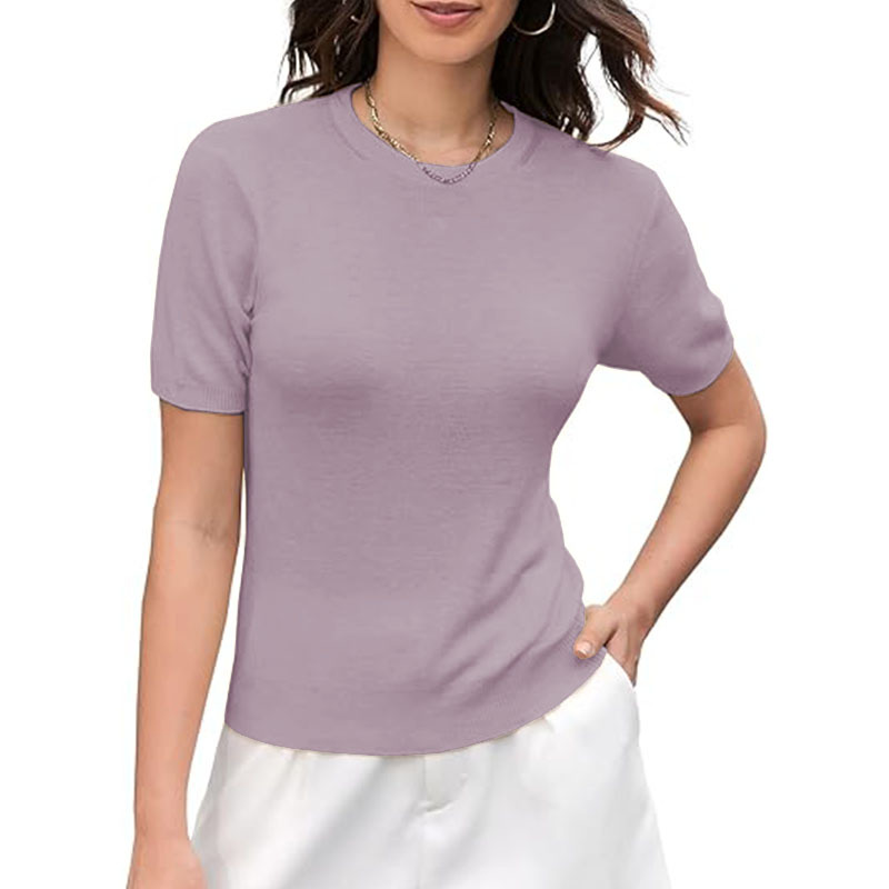 Women Cropped T Shirts Short Sleeve Casual Loose Summer Tee Tops