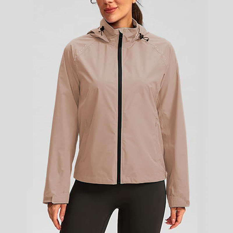 Women Lightweight Waterproof Rain Jackets Packable Outdoor Hooded Windbreaker