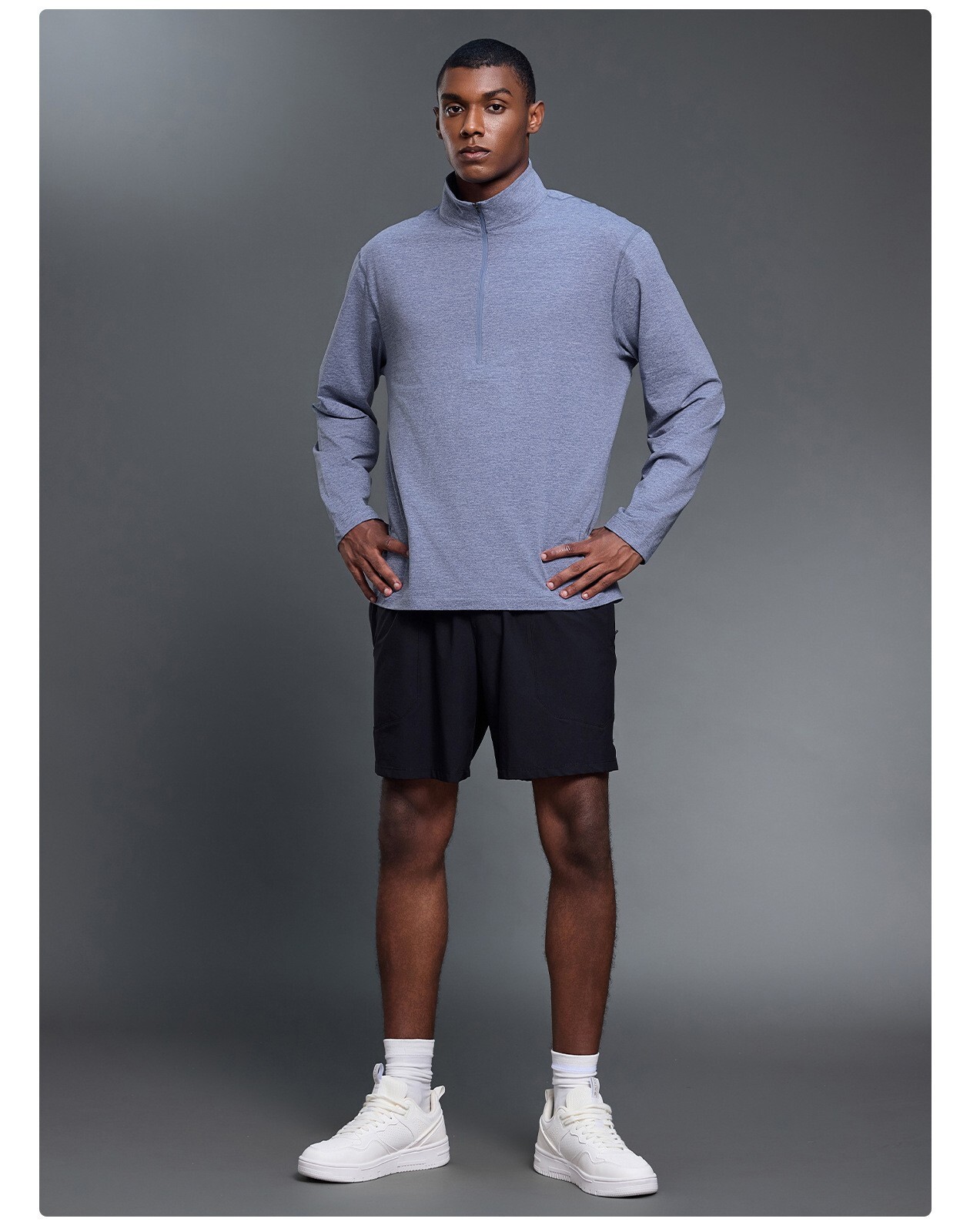 mens Collection Regular Fit Classic Zip Up Mock Neck Sweatshirt