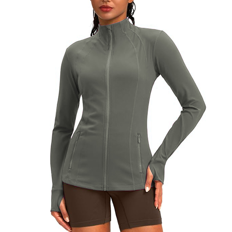 Jackets For Woman with Zip Front Stretch Fabric