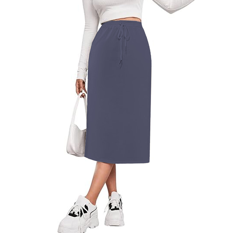 Women High Elastic Waist Pleated Chiffon Skirt