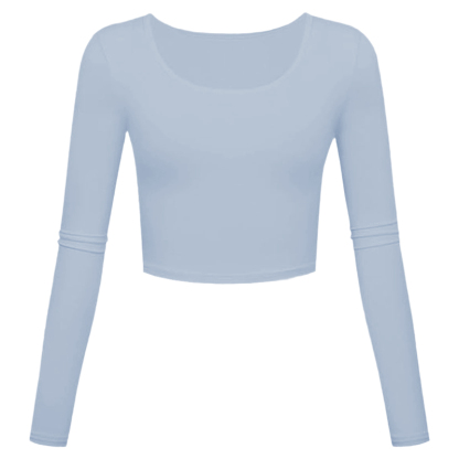 Women Long Sleeve Shirts Crop Tops Fall Fashion