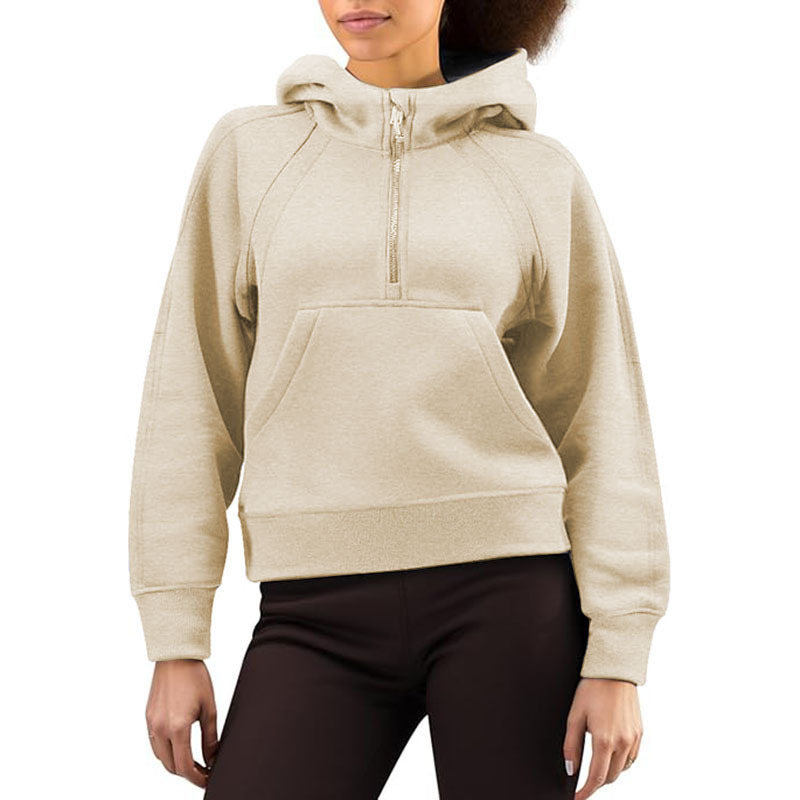Women Quarter Zip Hoodies Long Sleeve Sweatshirt