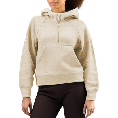Women Quarter Zip Hoodies Long Sleeve Sweatshirt