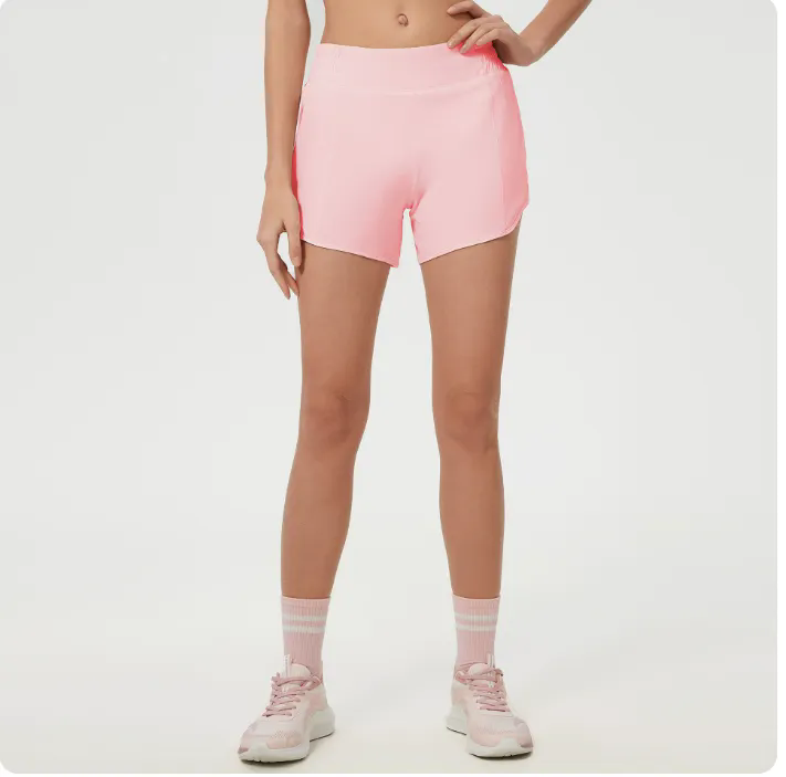 New Women Running High Waisted Pocket Sporty Workout Shorts